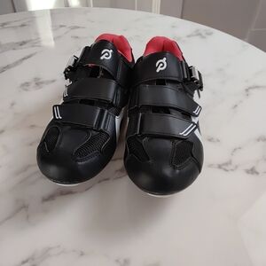 Peloton Black Cycling Shoes with Red Interior